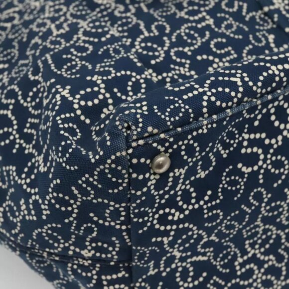 CHANEL Arabesque Tote Bag Canvas Navy CC Auth yk17405 - Picture 14 of 16